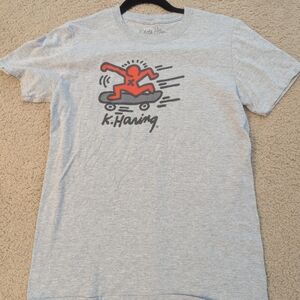Keith Haring Gray Graphic T-Shirt